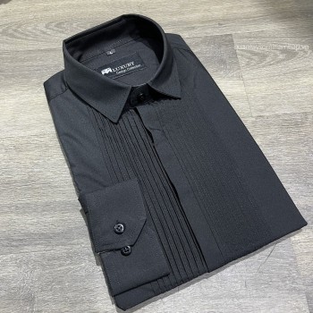 ÁO SƠ MI XẾP LY TRƯỚC NGỰC MÀU ĐEN
